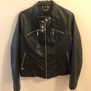 JouJou black moto jacket, size L, brand new!